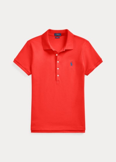 Camisa Polo Polo Ralph Lauren Mujer Rojos - Slim Fit Stretch - RJWTC6258